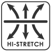 arrows high stretch logo, black and white renegade club fabrics